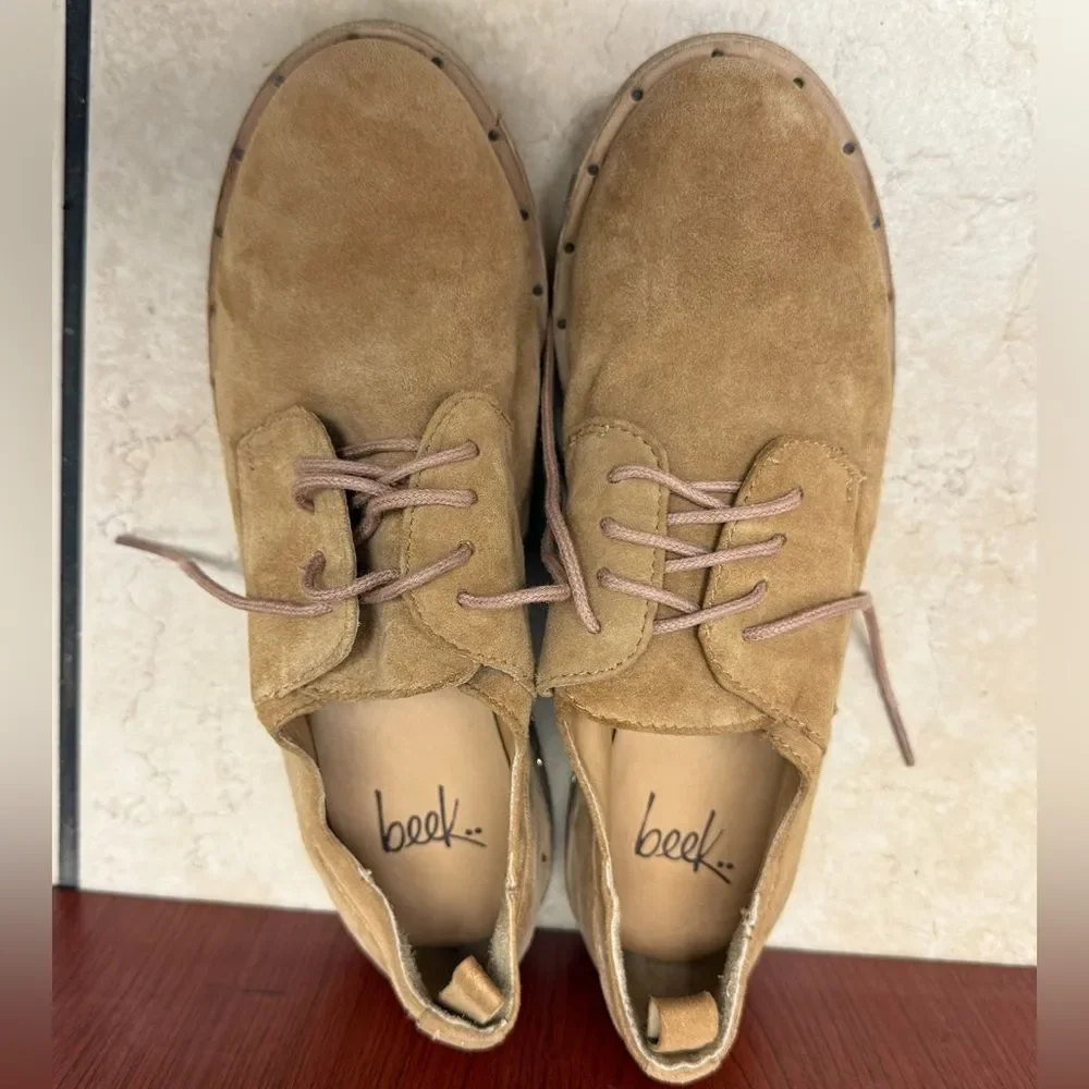 Beek Partridge Oxford brown suede and leather woman’s shoes size 6